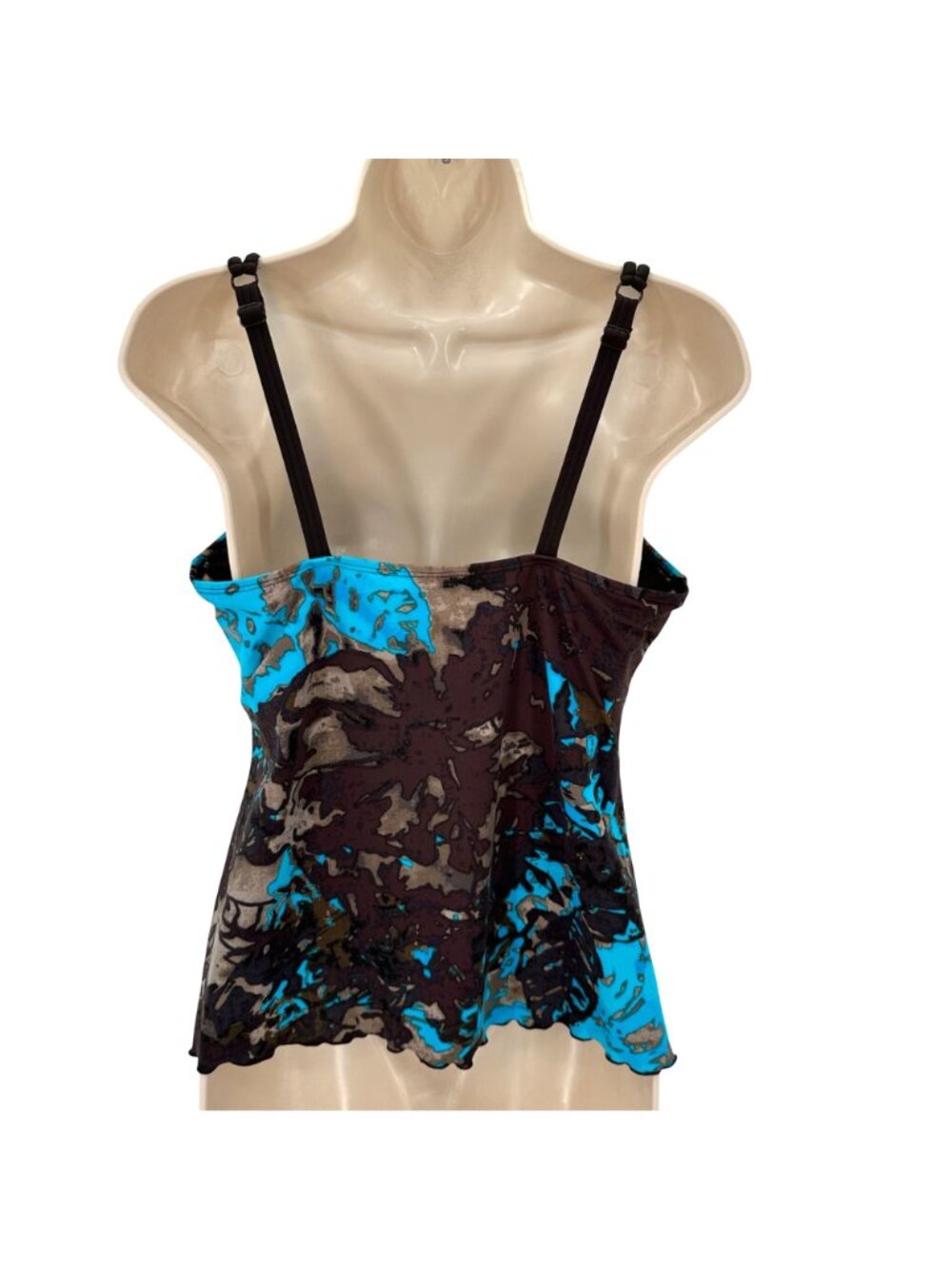 NWT Amoena Coral Sea Abstract Print Tankini Top Adjustable Straps Size 14 - Picture 2 of 16
